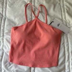 Alo Yoga Goddess Ribbed Cross Crop Top